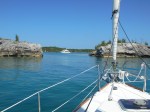 Entering the narrow cut into Hatchet Bay
