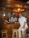Randy at the bar at Farmers Cay with owner Roosevelt