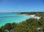 View of Hawksbill Cay from the top of the hill on the island