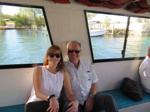 On the ferry from Treasure Cay to Green Turtle Cay where Silver Maple is stored