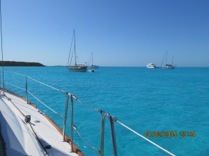 Silver Maple in blue waters anchored at Big Majors Spot
