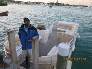 Michael, captains the shuttle that takes us to town from the marina