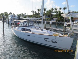 Silver Maple on the dock at Boat Harbour Marina in Marsh Harbout
