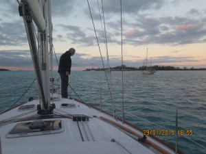 Captain pondering our anchor nightmare from the night before