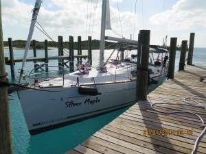 Silver Maple on the dock at Compass Cay
