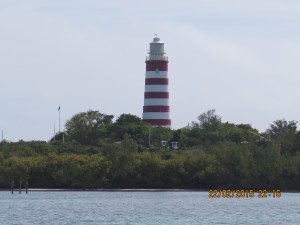 Last glimpse of the Hope Town lighthouse as we leave