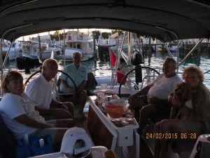 Happy Hour on Silver Maple with Sharon and Pete (Emerald Lady) and Carolyn and Peter (Summer Tilt)