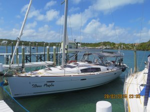 Silver Maple docked at the Green Turtle Club in White Sound at Green Turtle Cay