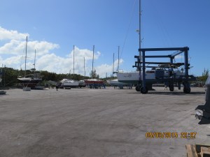 The crane moving it into place