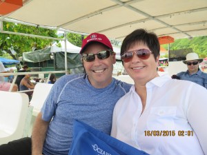 Nancy and David on the snorkeling trip in Moorea, French Polynesia