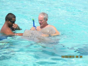 Randy gets up close and personal with a stingray