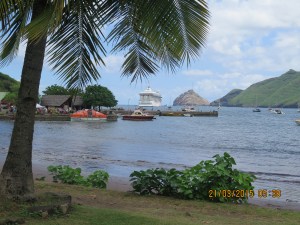 Marina anchored at Nuku Hiva, Marquesas Islands