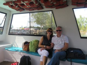 We made it! Happy to be on the ferry from Treasure Cay to the town of New Plymouth on Green Turtle Cay