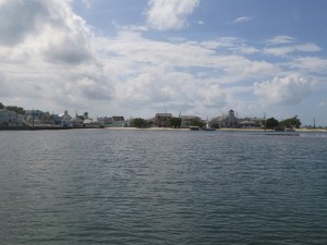 Approaching New Plymouth from the ferry
