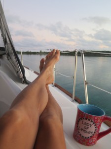 Lady of leisure watching the sunrise.