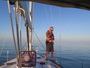Captain enjoying the view from the deck.